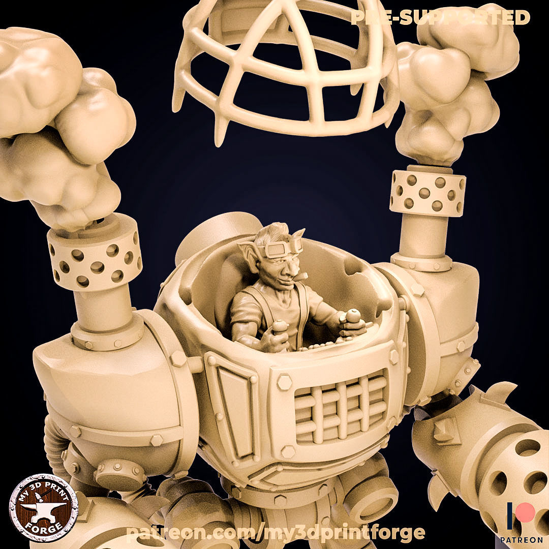 Goblin ROBOT MECH 32mm presupported 3D model 3D printable CGTrader