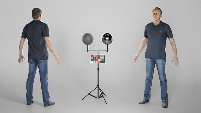 Man in casual style ready for animation 312 Low-poly 3D model
