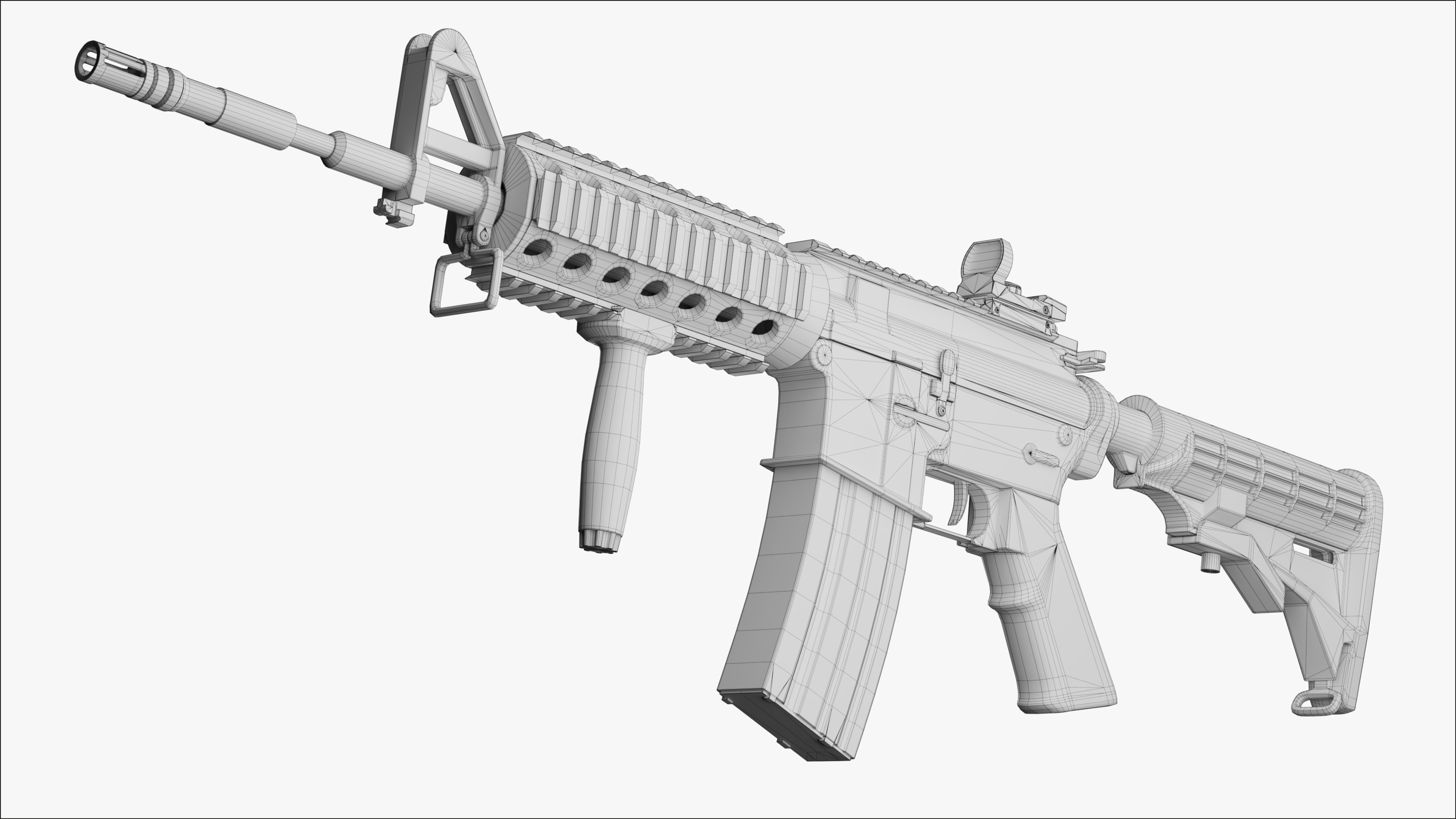3D model M4 Carbine Assaut Rifle VR / AR / low-poly | CGTrader