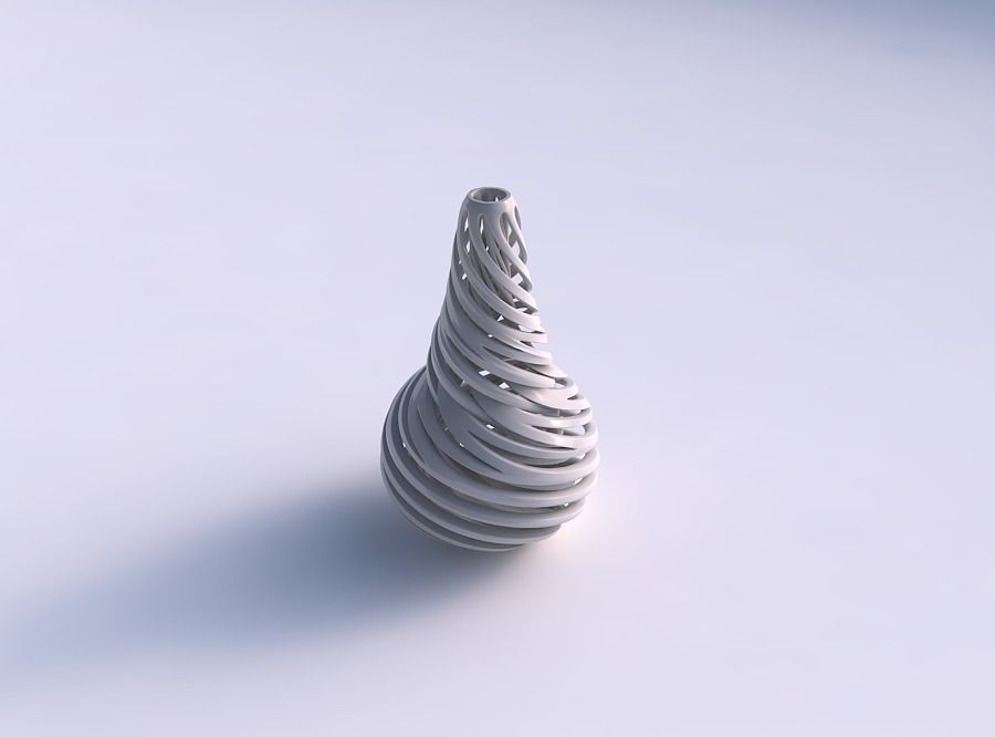 Vase twist taper slim with intertwining lines very twisted an...