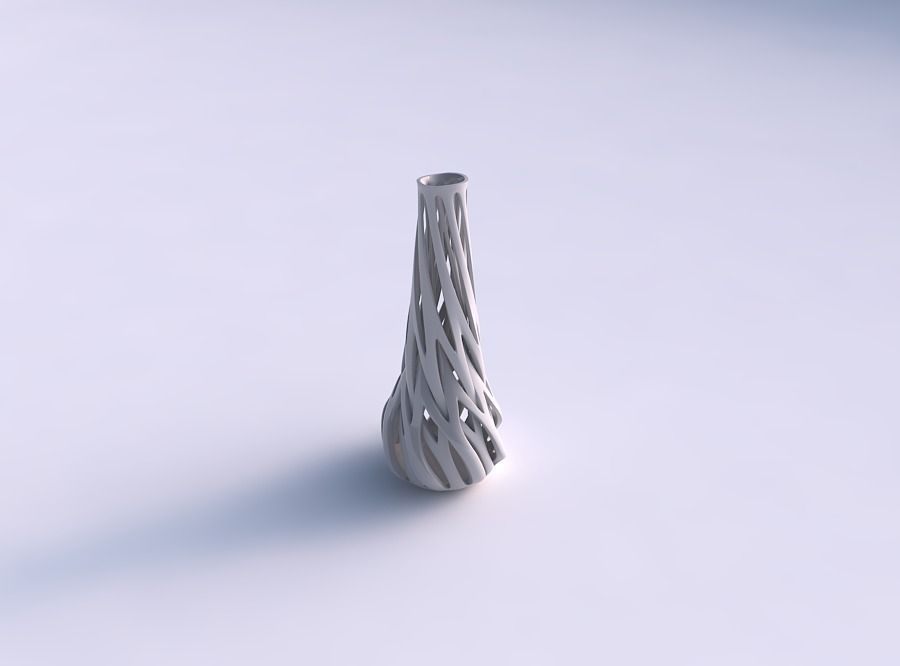 Vase taper slim with intertwining lines twisted wavy