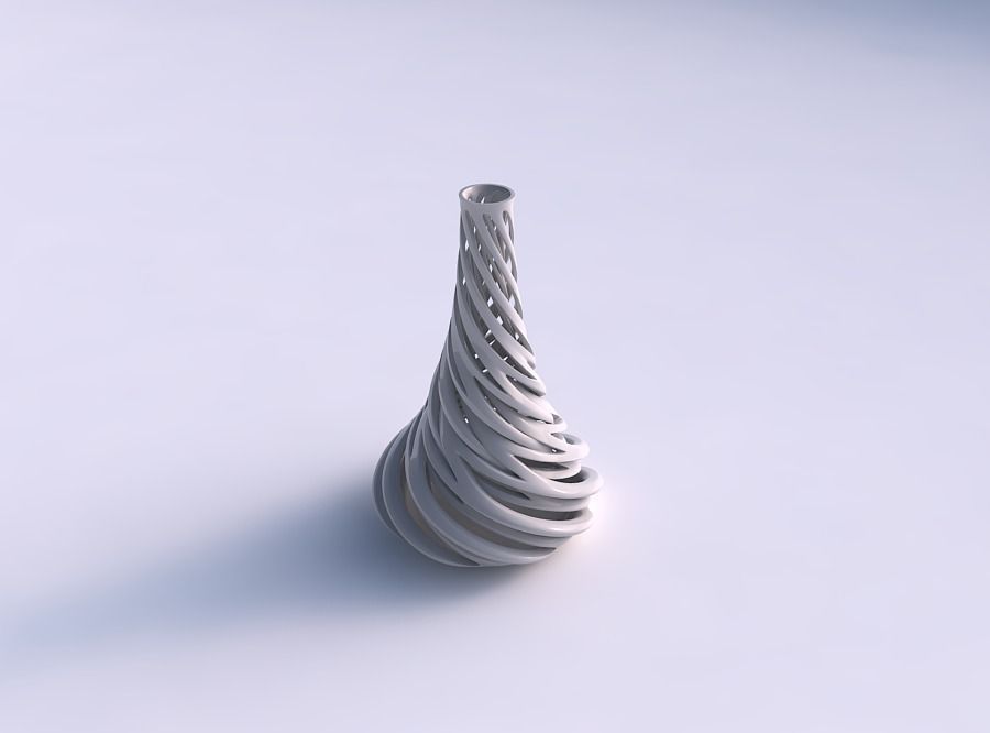 Vase taper slim with intertwining lines very twisted and tape...