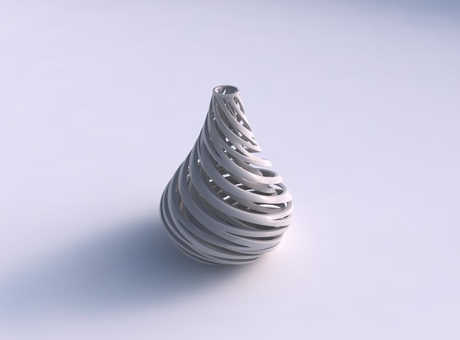 Vase taper drop shape with inner and outer lines very twisted...
