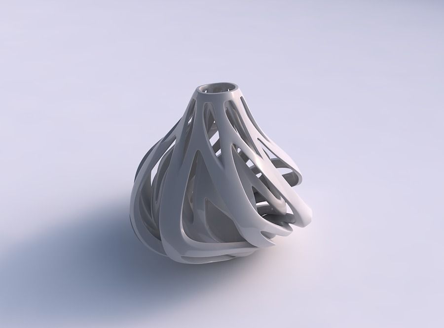 Vase taper 2 with twisted inner and outer lines twisted and t...