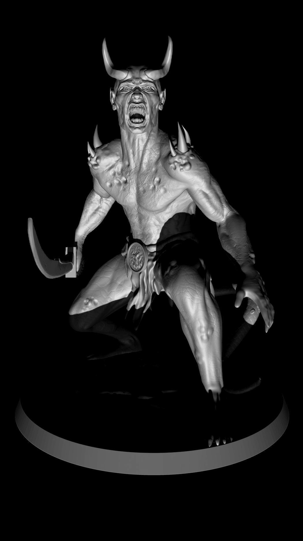 Crouching Demon 3D model | CGTrader