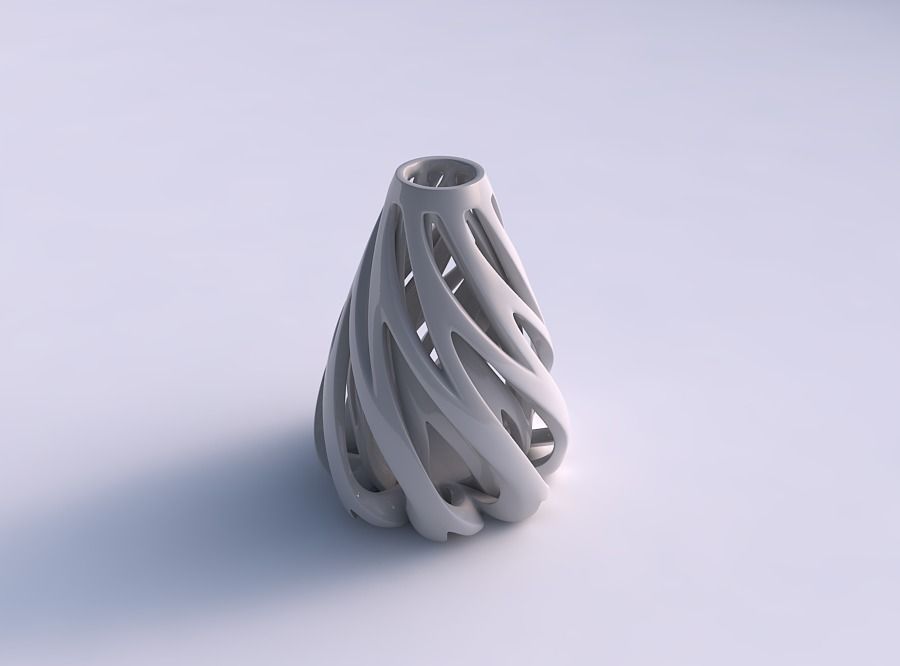 Vase flask with twisted inner and outer lines twisted 3D print model