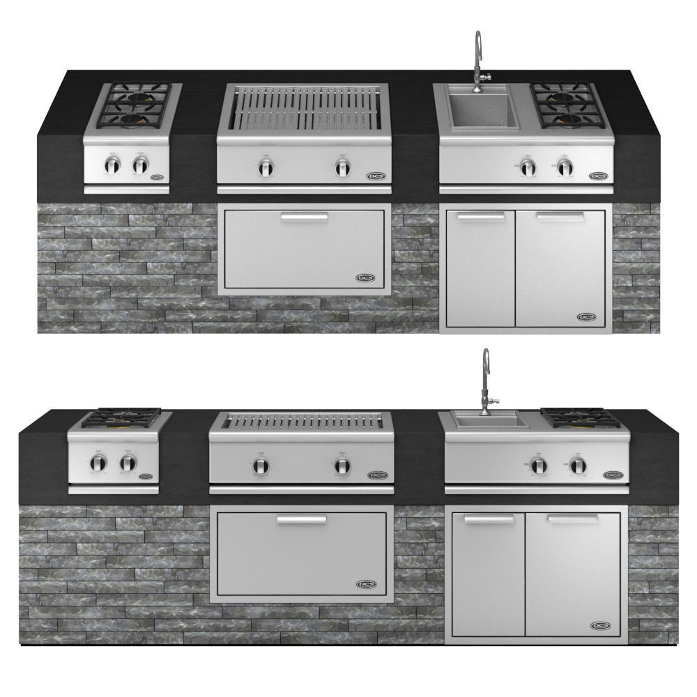 dcs grill series 9 side burners set 1 3D CGTrader