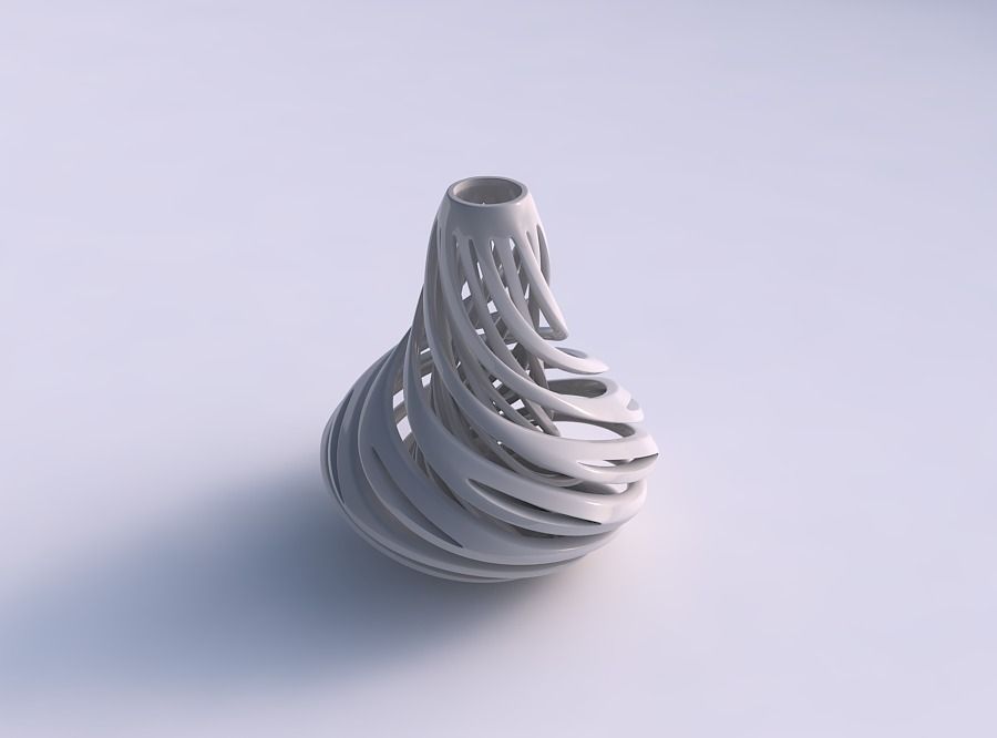 Vase bulb with twisted inner and outer lines twisted and tape... 3D print model