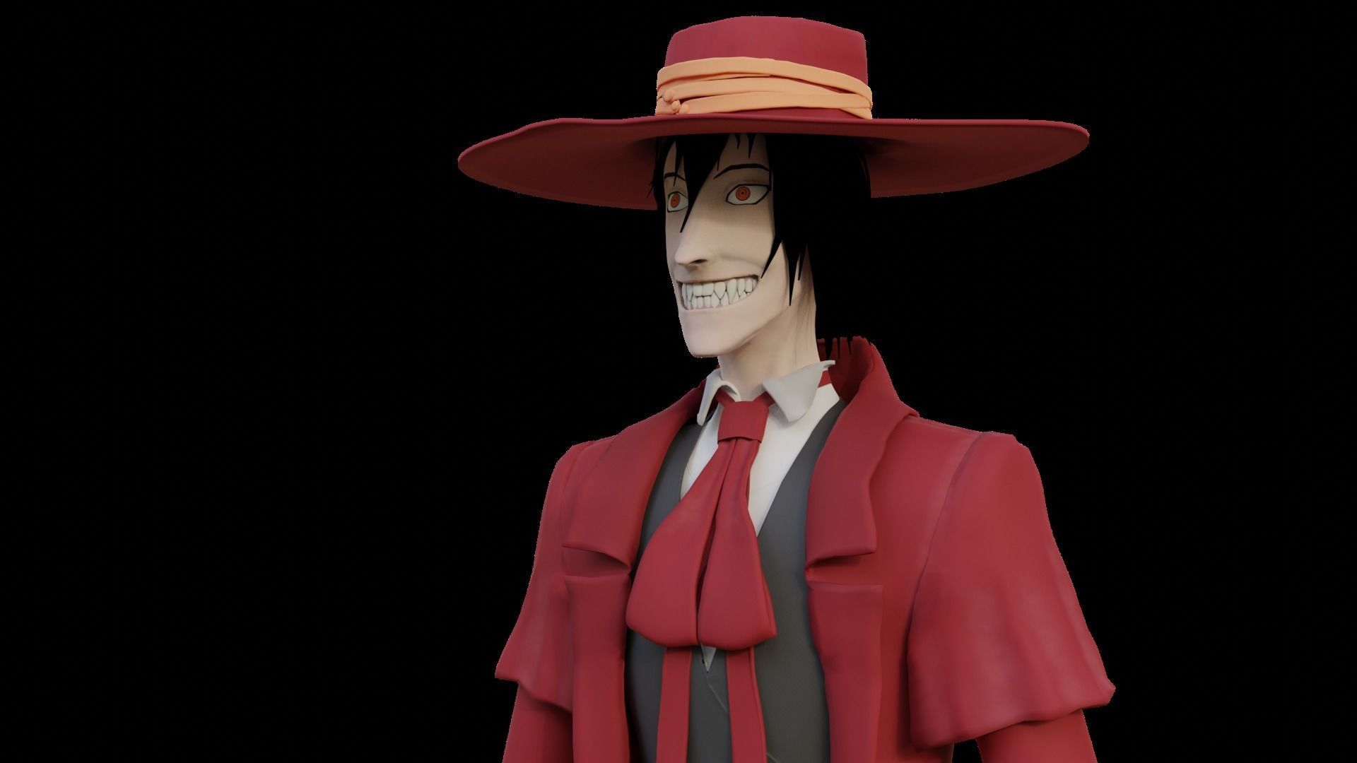 3D Model Alucard From Hellsing Anime 3D Rigged VR AR Low poly 