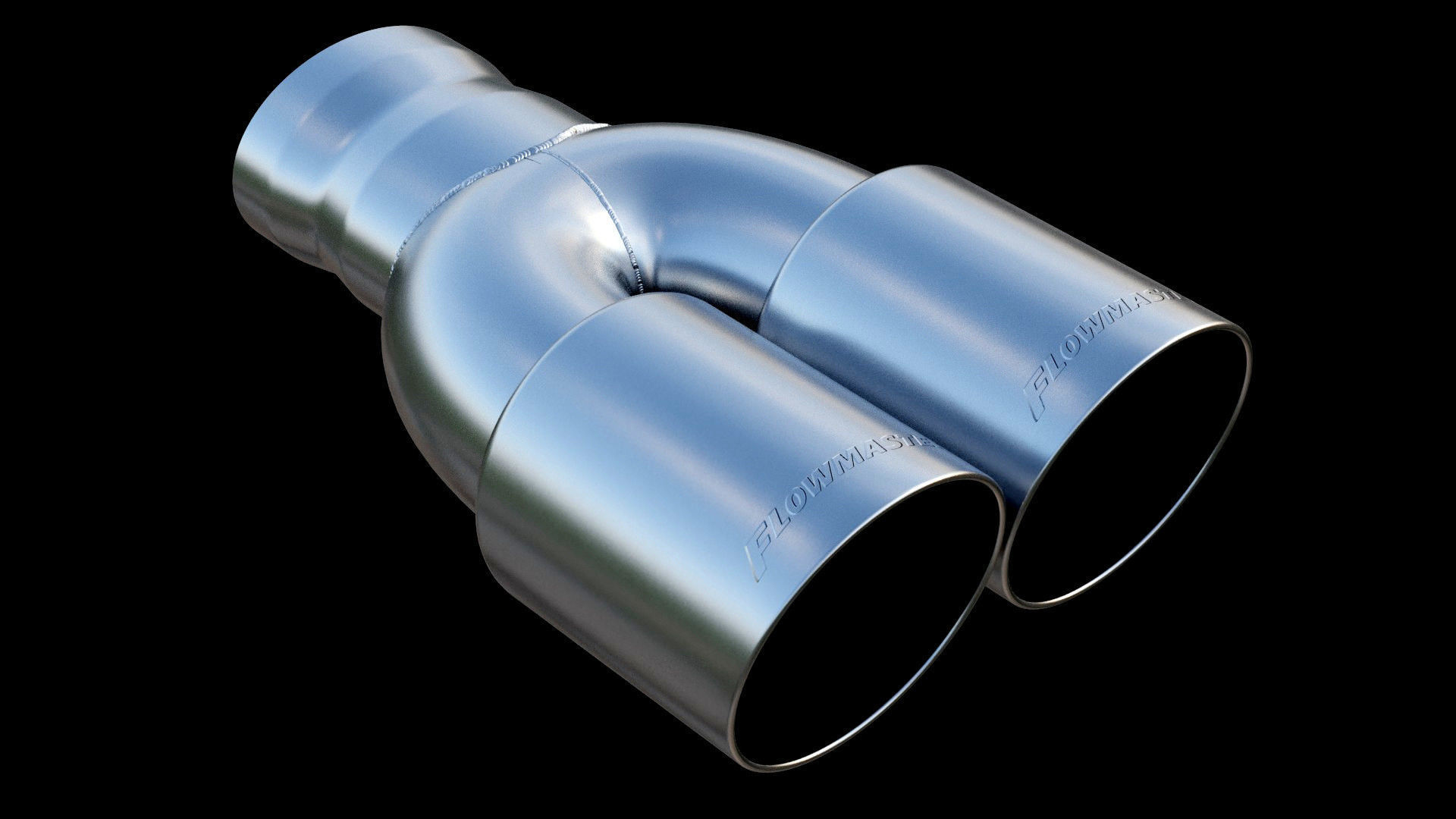 Flowmaster Exhaust Tip 3 In Dual Out Angle Cut 3D model CGTrader