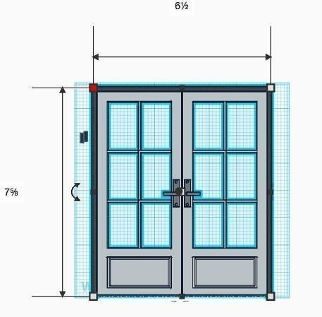 Dollhouse Double Doors 3D model 3D printable | CGTrader