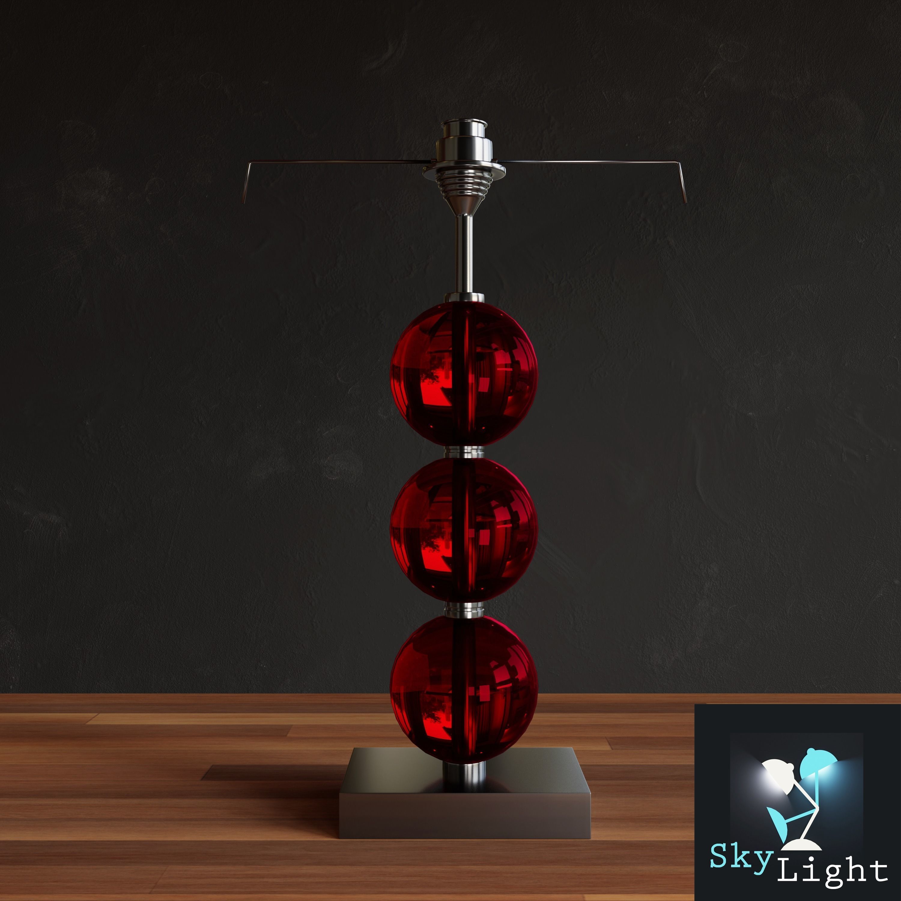 Red Night Table decorative Lamp 3D Model free 3D model CGTrader