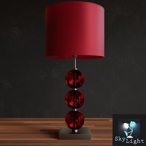Red Night Table decorative Lamp 3D Model free 3D model CGTrader