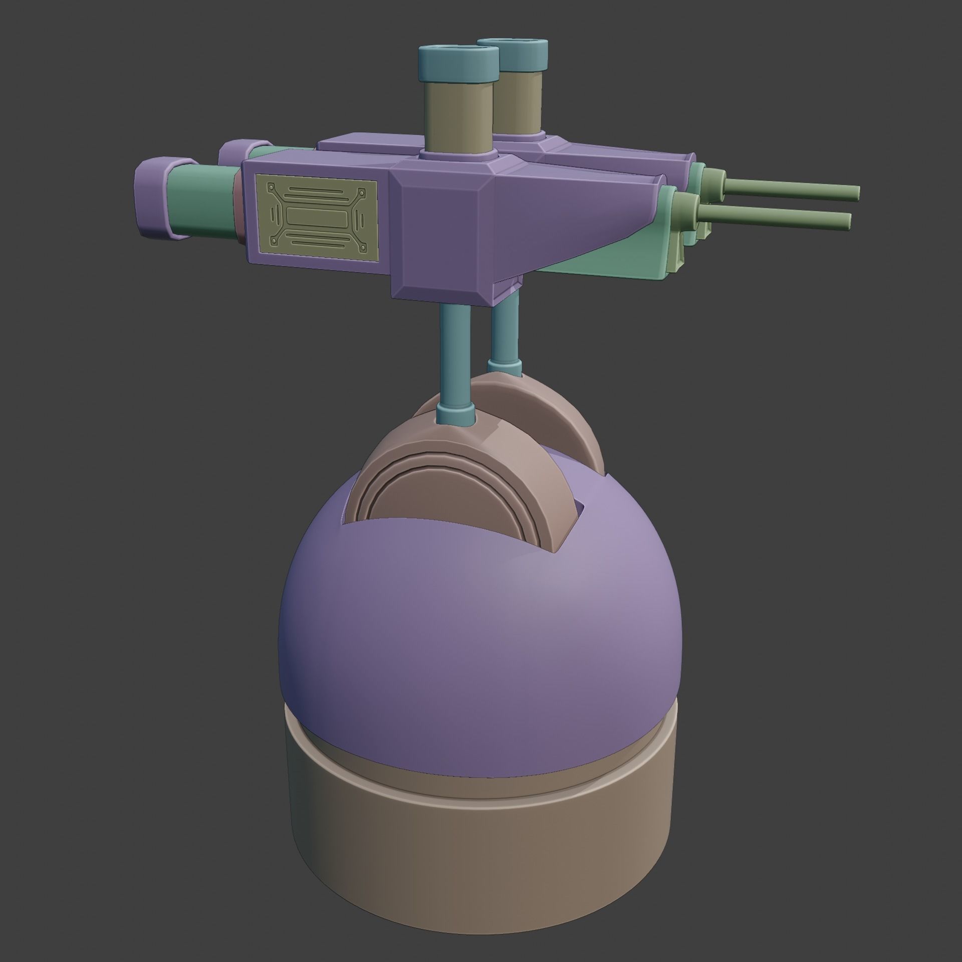 Scifi turret model 3D model rigged | CGTrader