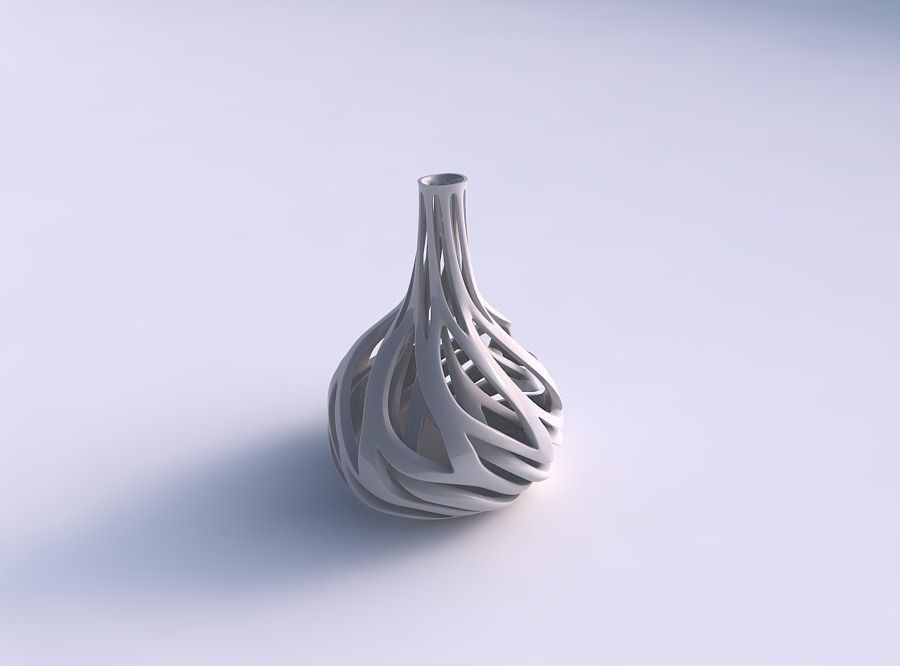 Vase taper squeezed neck with two layerd lattice twisted and ...