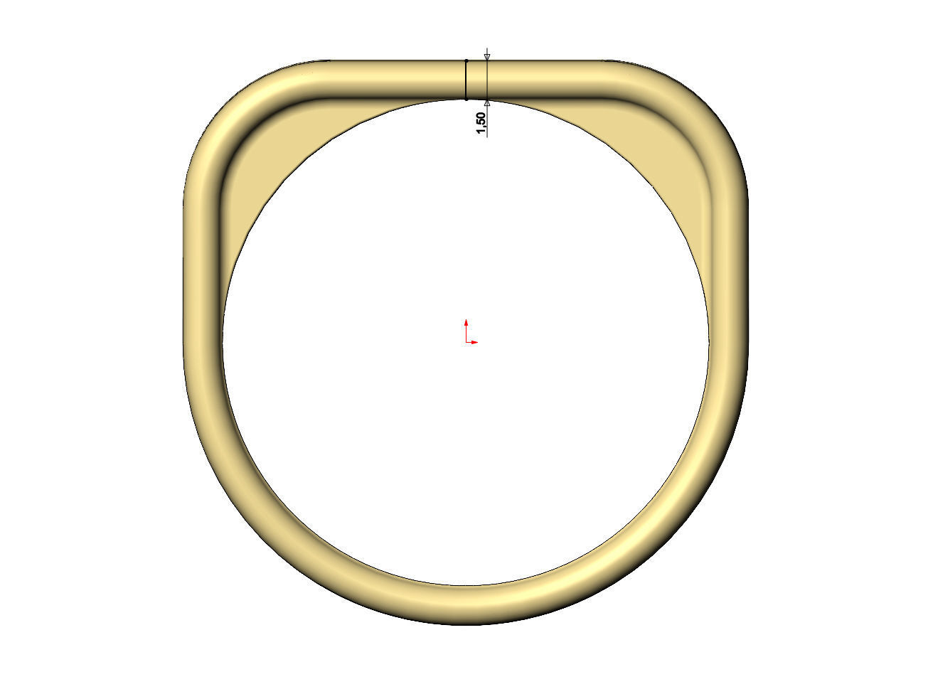 Rectangular rounded wire signet ring US sizes 6 to 9 3D model 3D ...