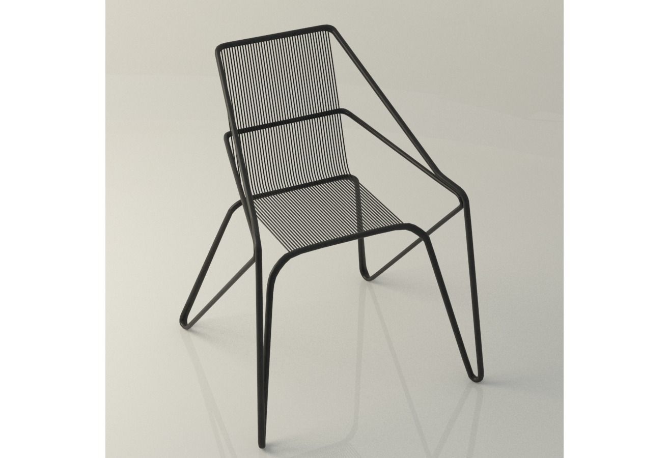 Lattice iron frame chair 3D model CGTrader