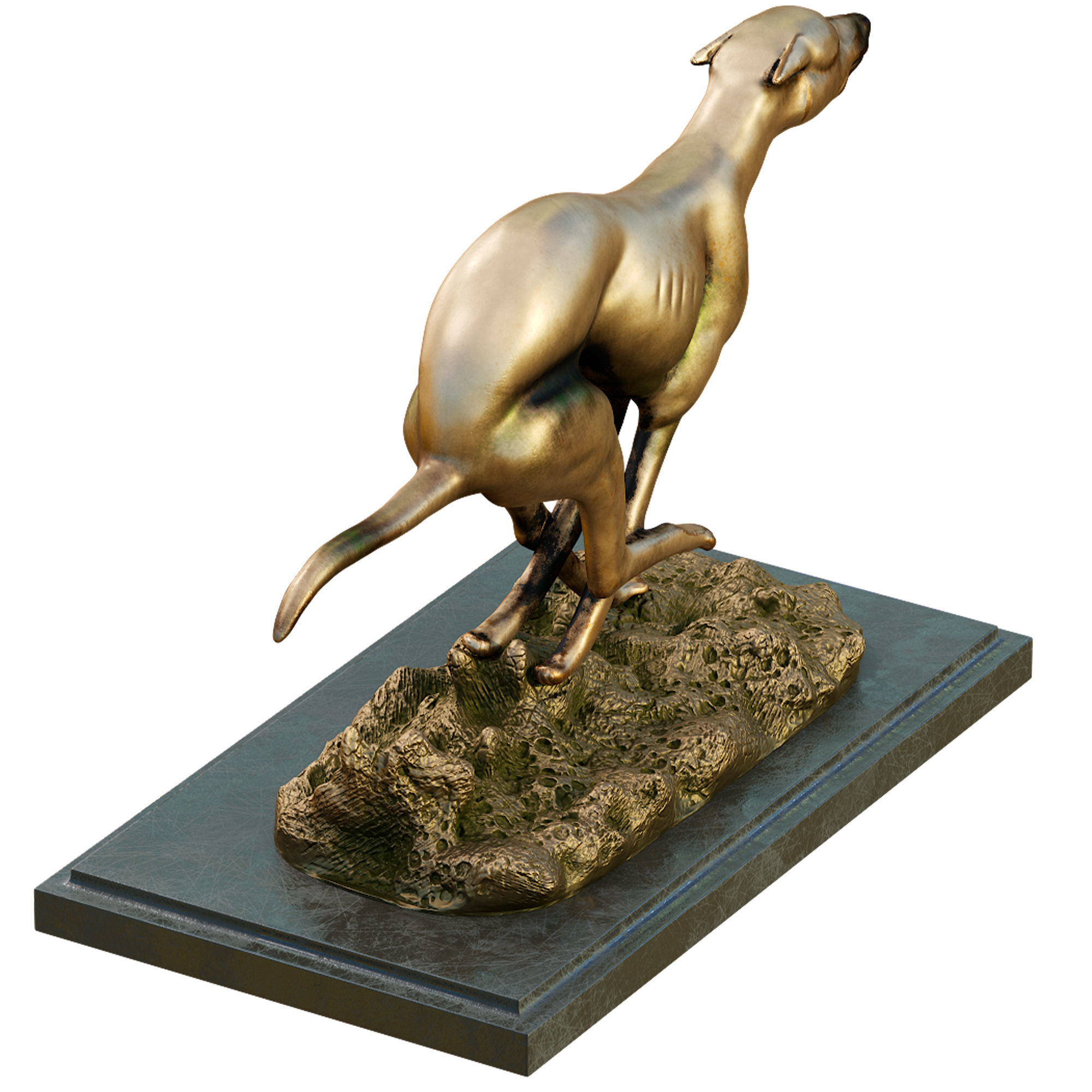 3D model Greyhound Whippet Art Deco Dog Statue VR / AR / lowpoly CGTrader
