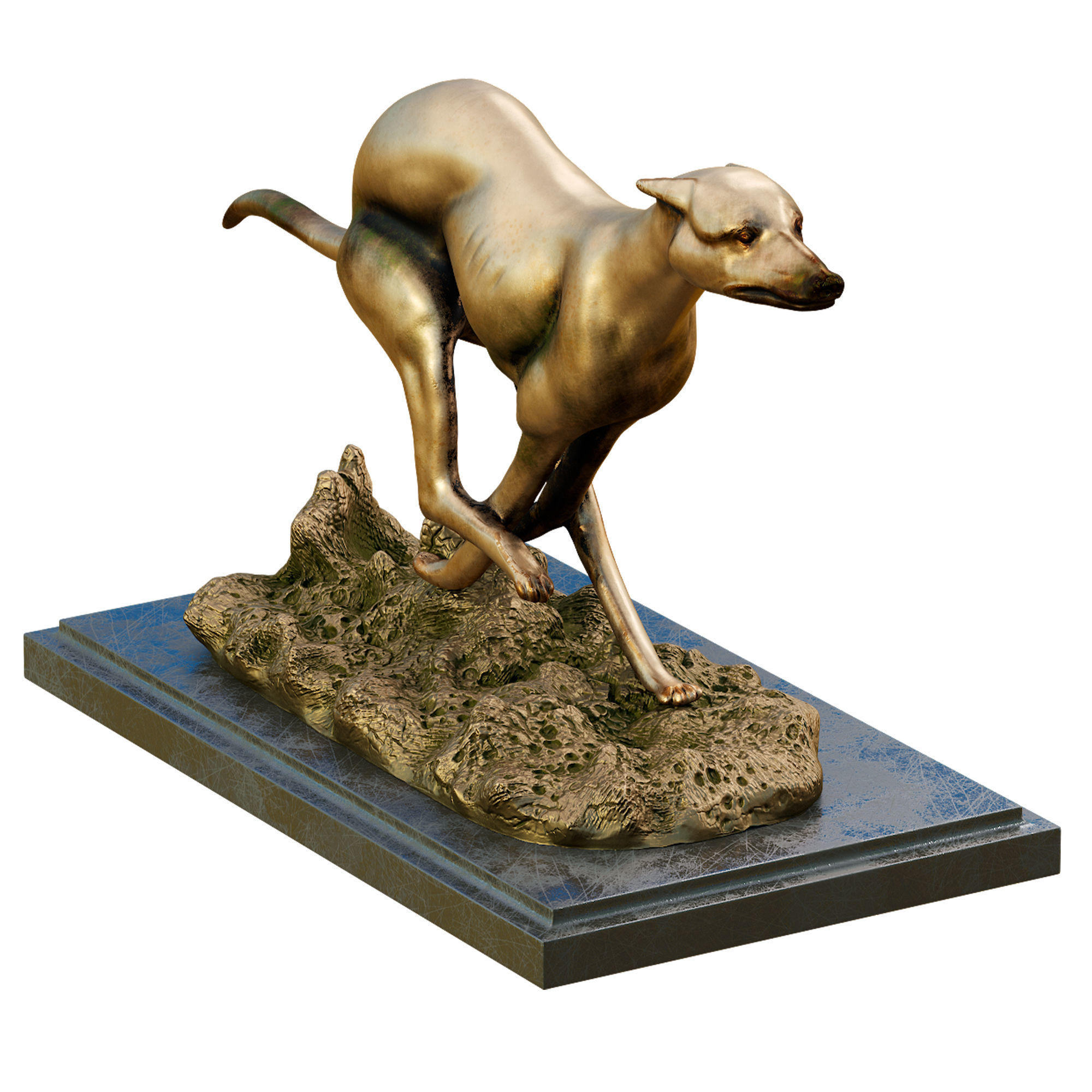 3D model Greyhound Whippet Art Deco Dog Statue VR / AR / lowpoly CGTrader