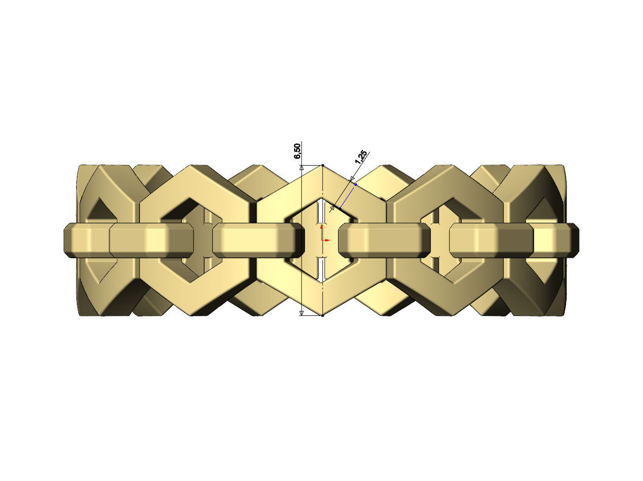 Hexagonal chain link band US sizes 6 7 8 3D model 3D printable CGTrader