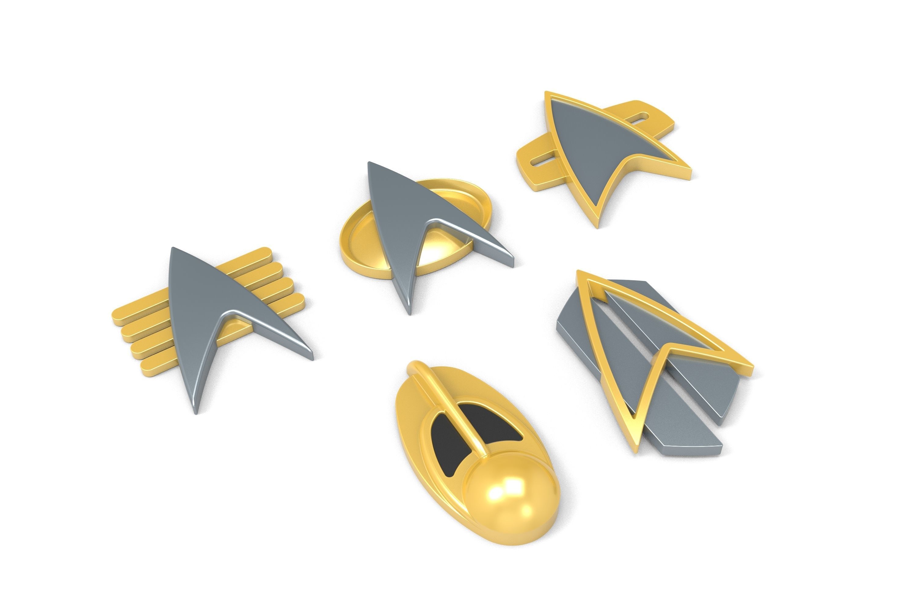 Star Trek Badges 3D model 3D printable | CGTrader