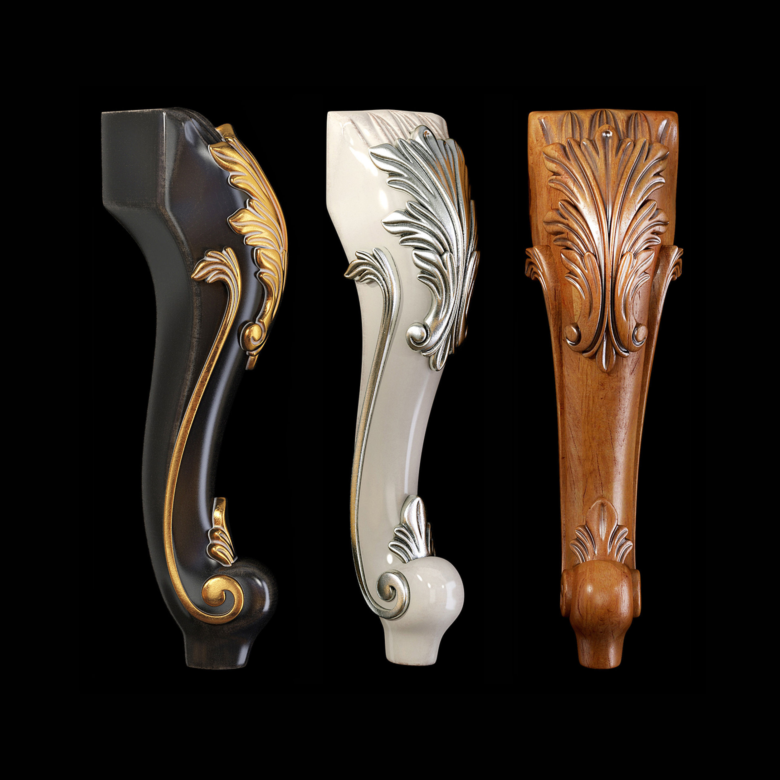 Collection of 30 classic furniture legs Part 1 3D model CGTrader