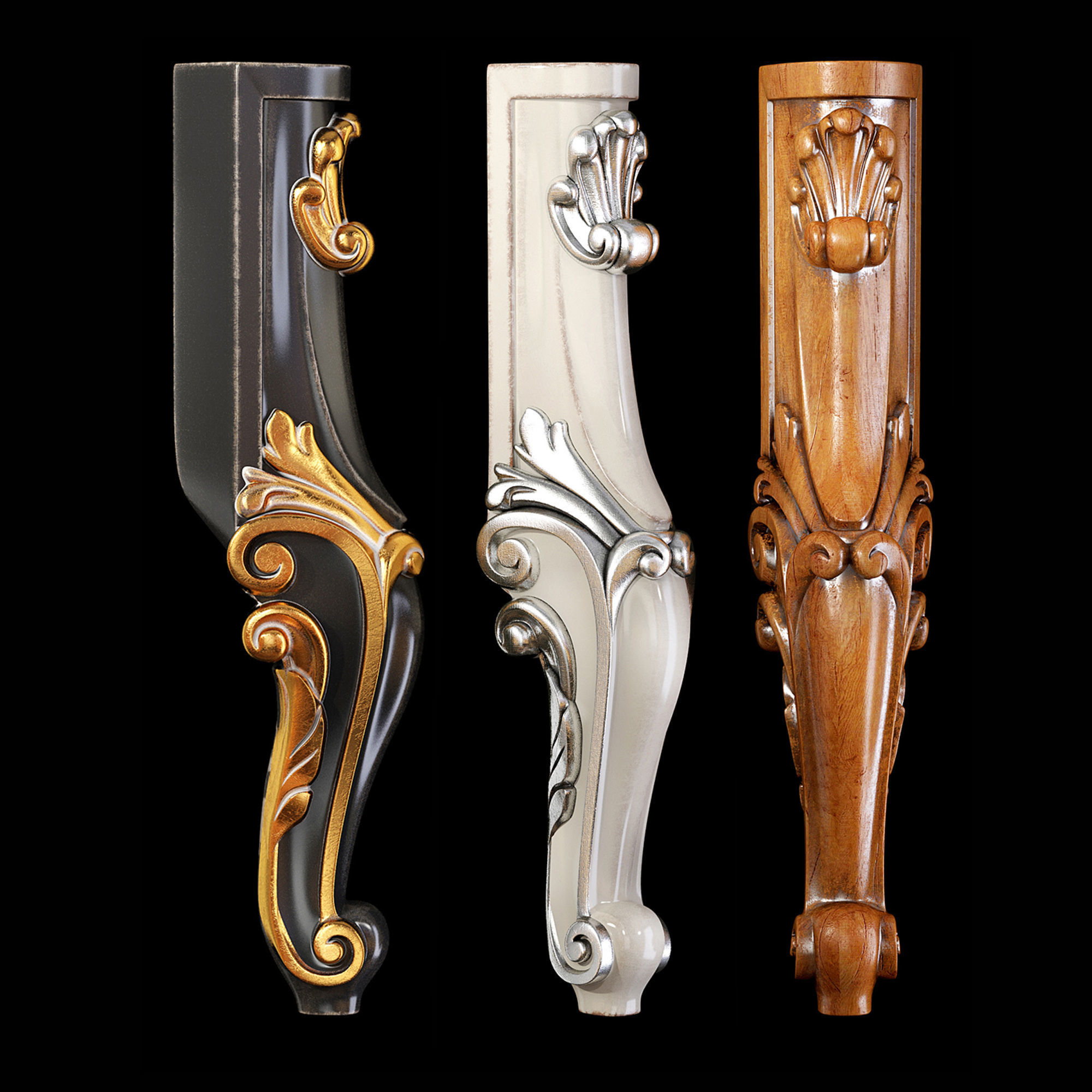 Collection of 30 classic furniture legs Part 1 3D model CGTrader