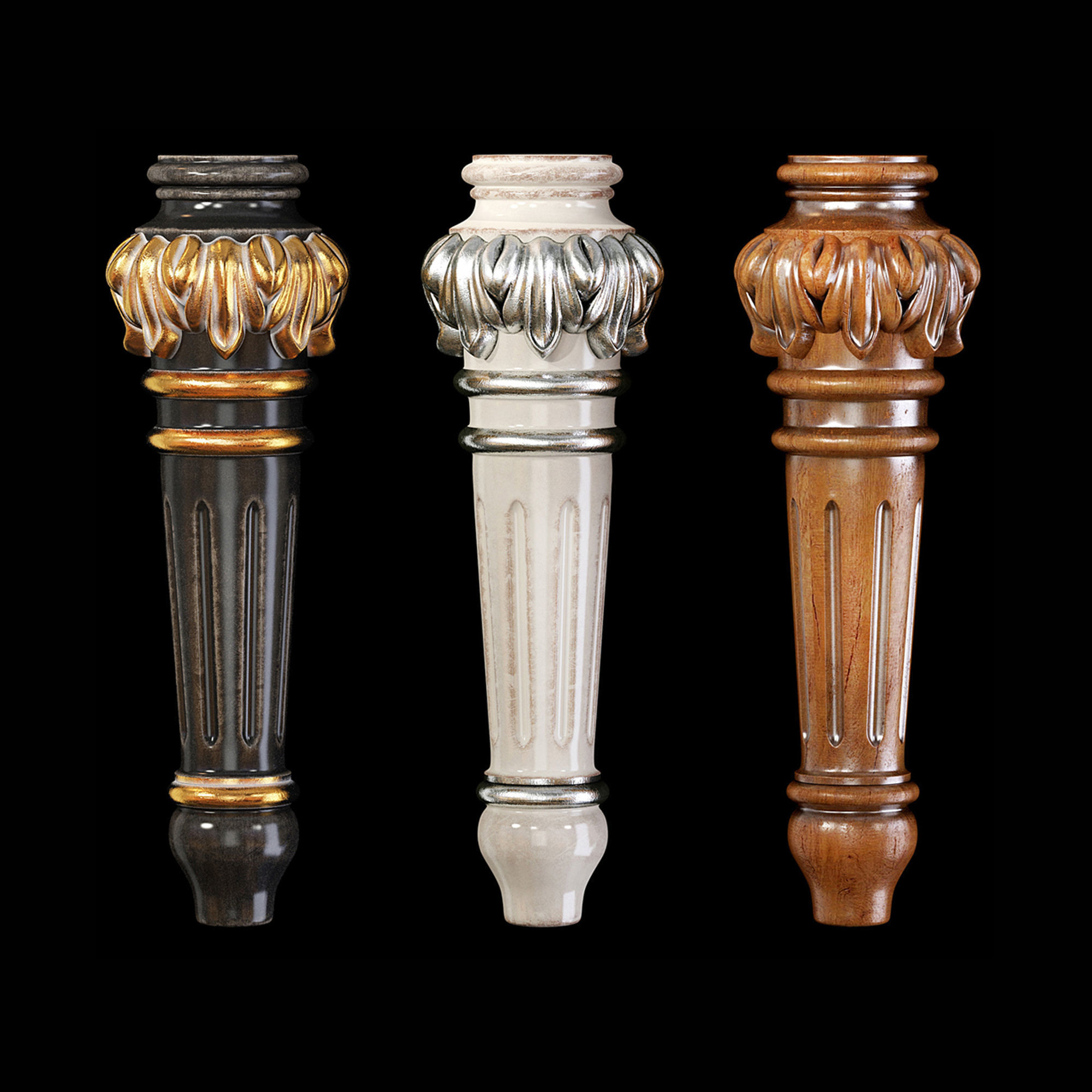 Collection of 30 classic furniture legs Part 1 3D model CGTrader