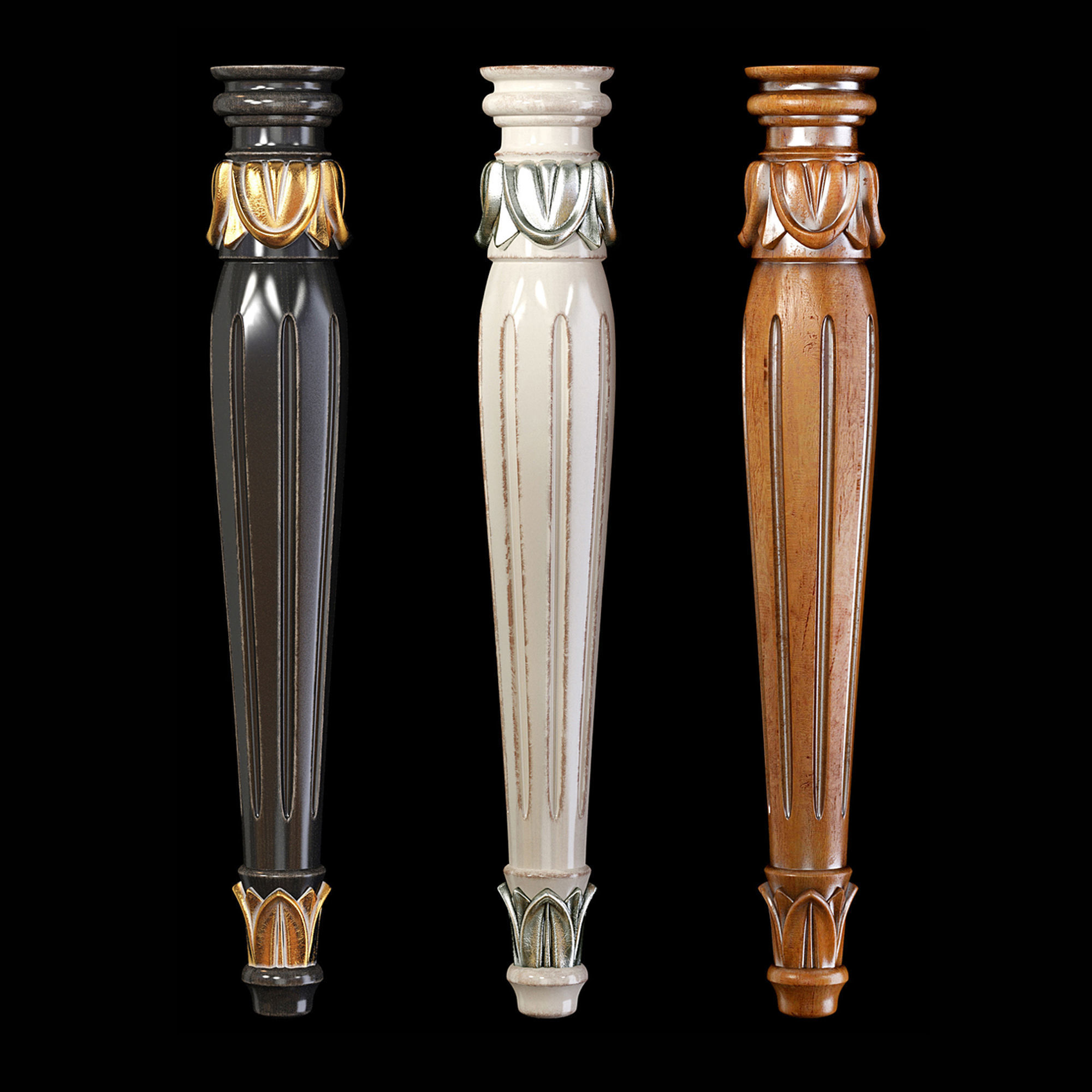 Collection of 30 classic furniture legs Part 1 3D model CGTrader