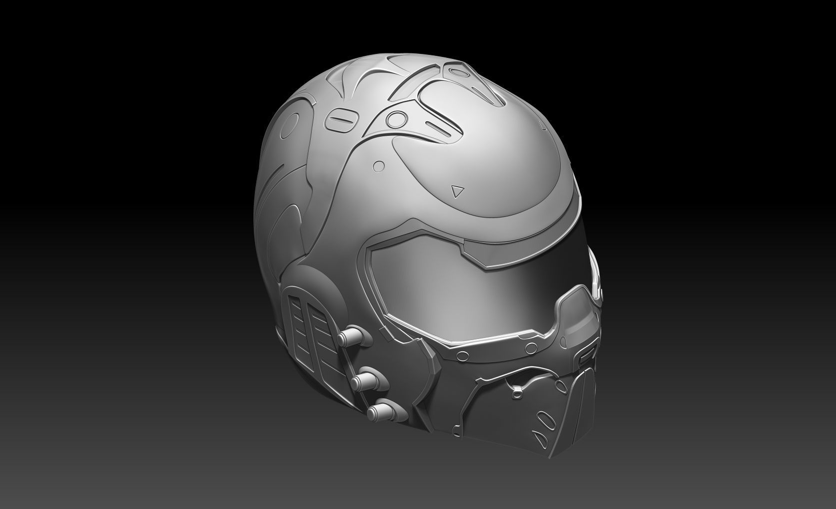Doom girl Helmet 3D model 3D printable | CGTrader