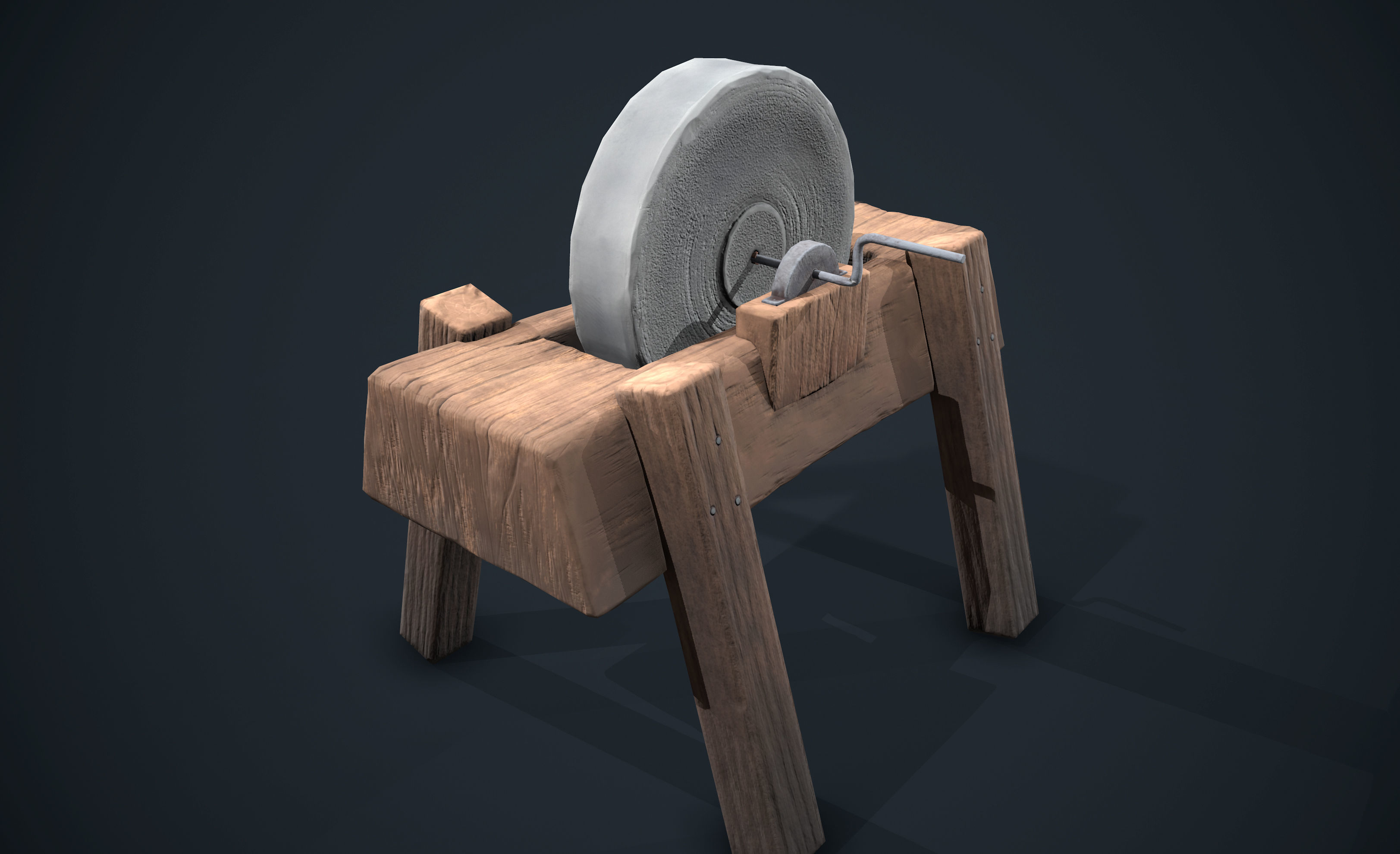 3D model Medieval grindstone VR / AR / lowpoly CGTrader