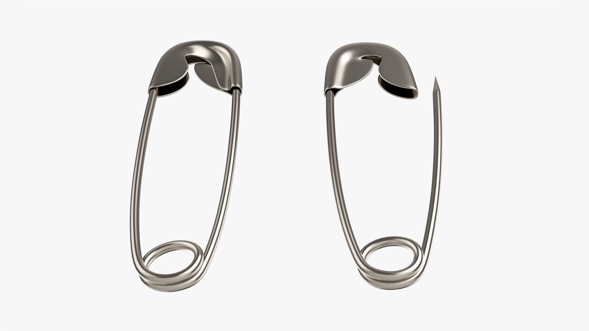 Safety pins open and locked 3D model CGTrader