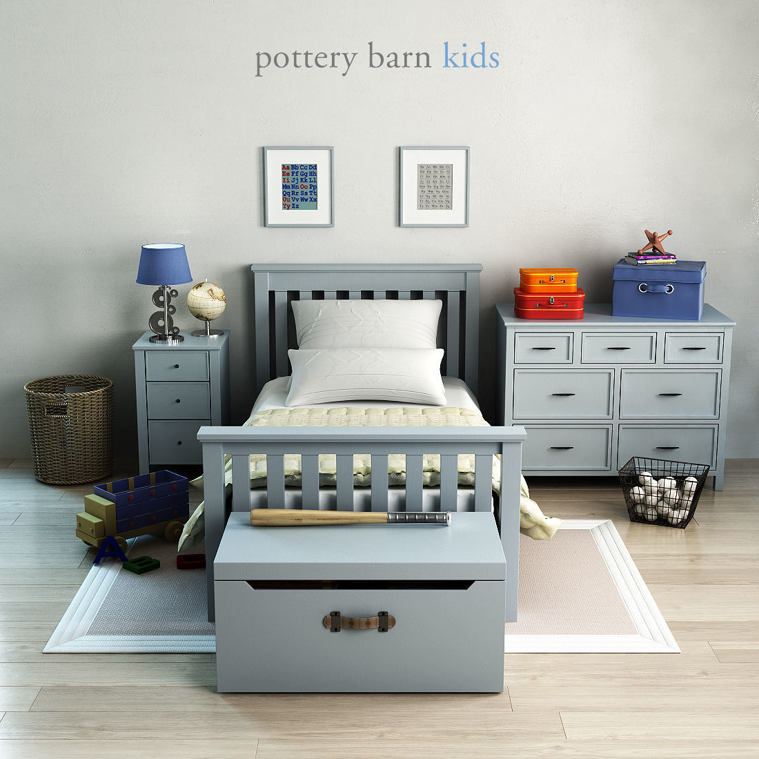 PotteryBarn Elliott Bed 3D model CGTrader