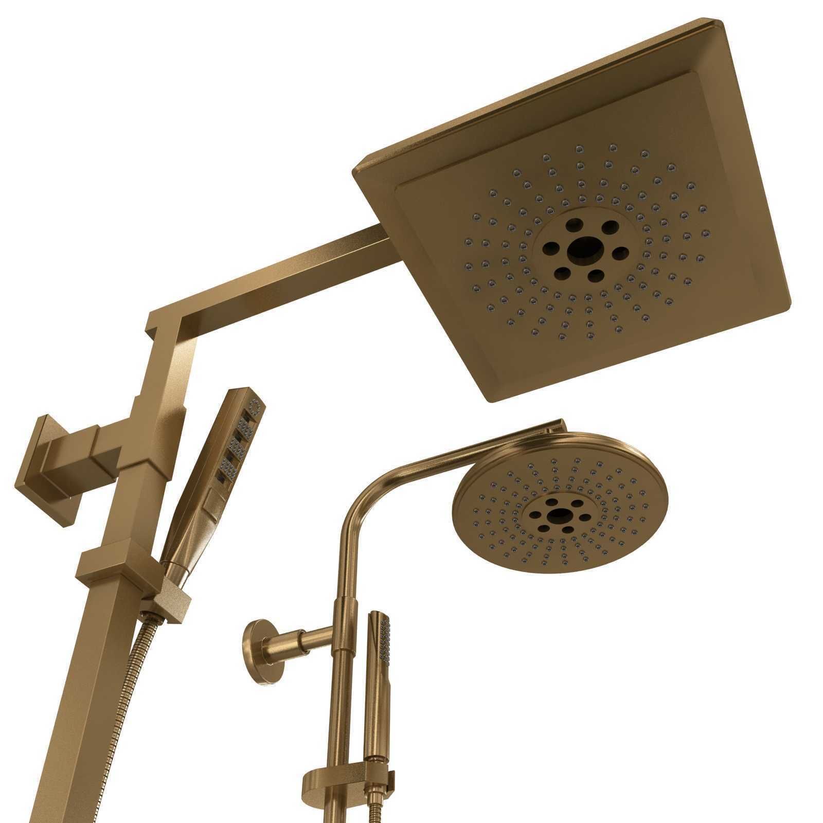 Delta shower head mixer brass finish 3D model CGTrader
