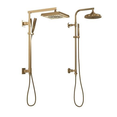 Delta shower head mixer brass finish 3D model CGTrader