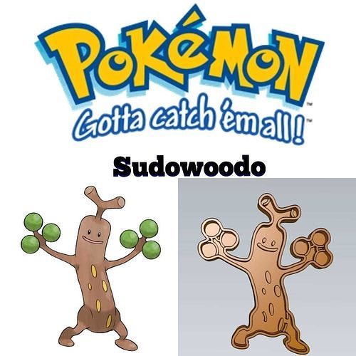 Amazing Pokemon Sudowoodo Cookie Cutter Stamp Cake Decorating 3D model