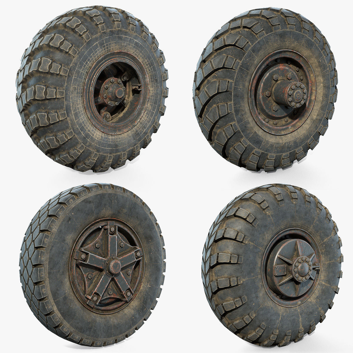 3D Model Collection Truck Wheels Set VR / AR / lowpoly CGTrader