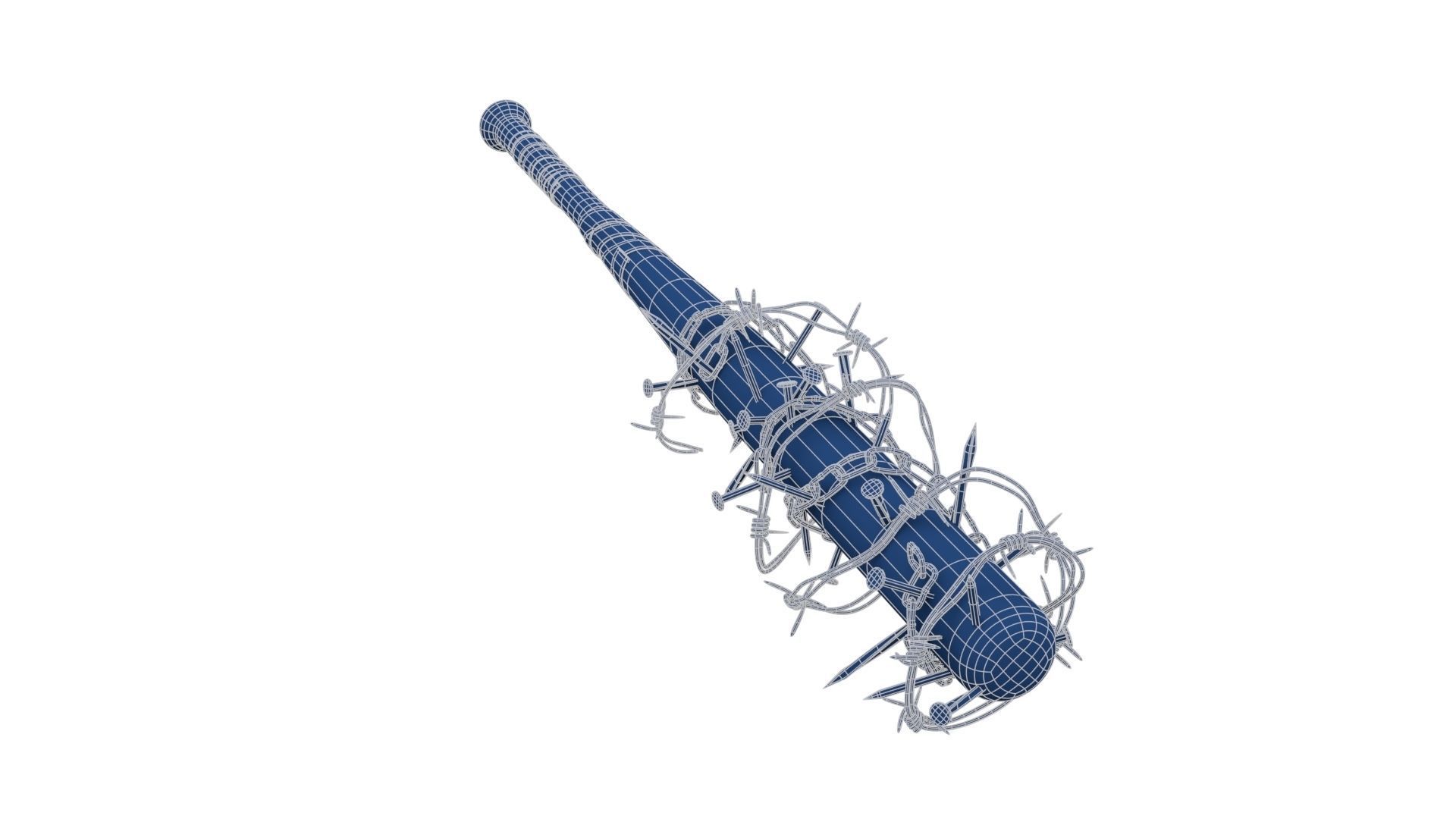 3D model Baseball Bat with Nails and Barbed Wire VR / AR / lowpoly