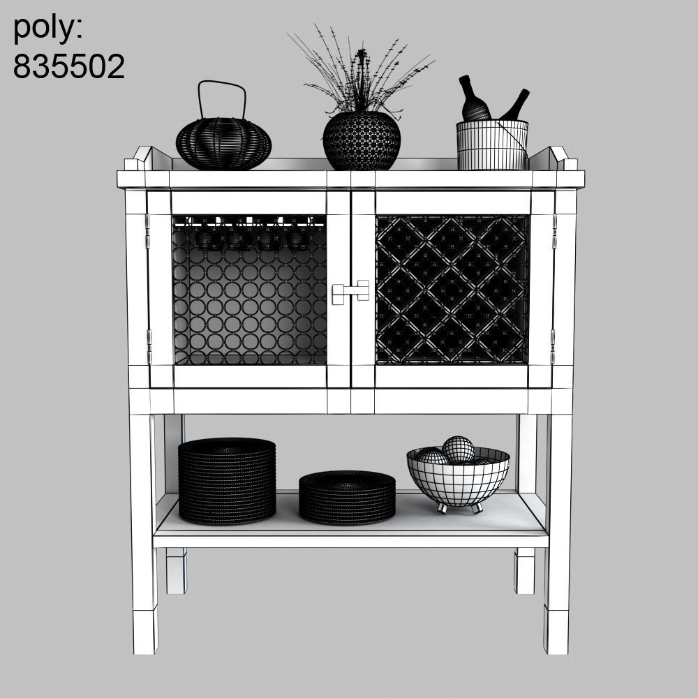 Pottery barn Bar 3D model CGTrader