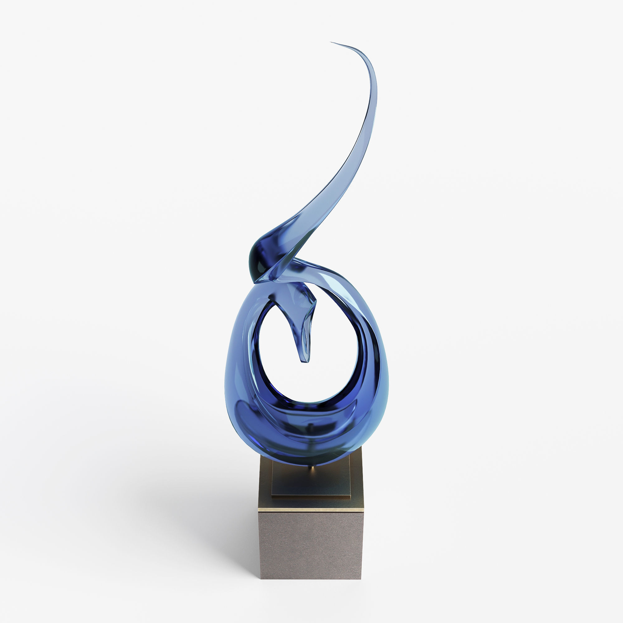 Modern Decorative Abstract Glass Art Sculpture 01 3D model CGTrader