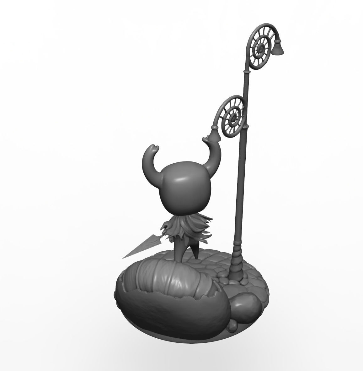 Hollow Knight statue with display Base 3D model 3D printable CGTrader