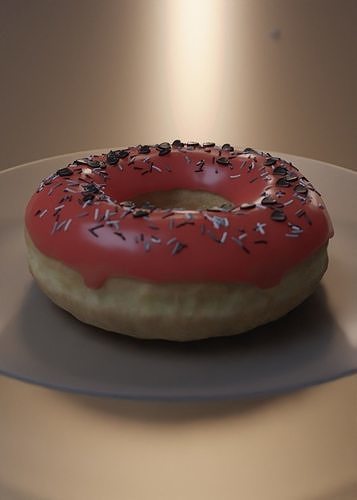 Donut icing sprinkles chocolate hearts Free 3D model