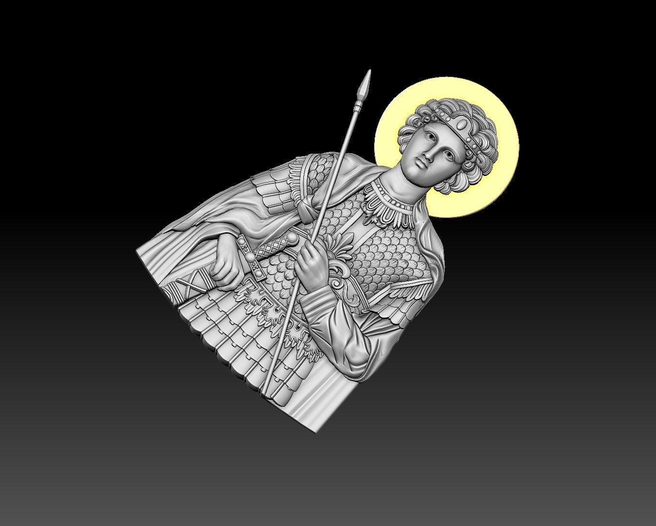 Saint George bas relif 3D cnc model 3D model 3D printable | CGTrader