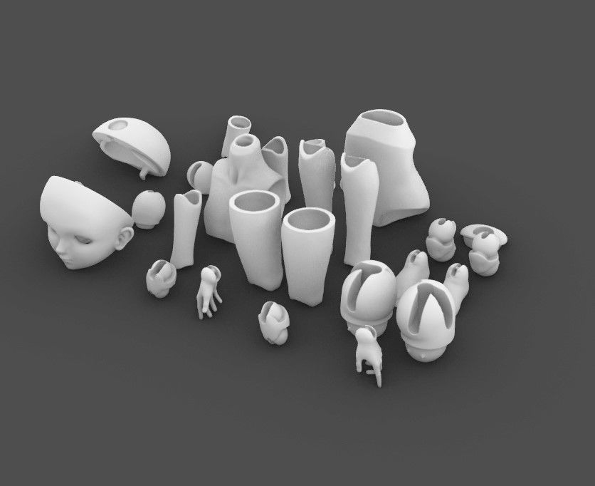 bjd movable joint doll girl ball joint doll 3D model 3D printable