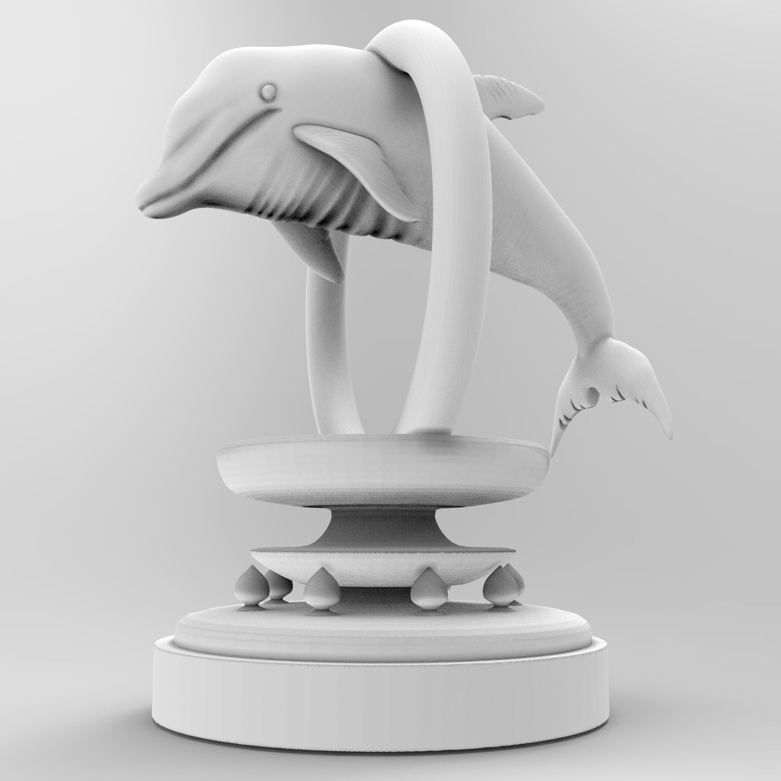 Dolphin statue 3D model 3D printable CGTrader