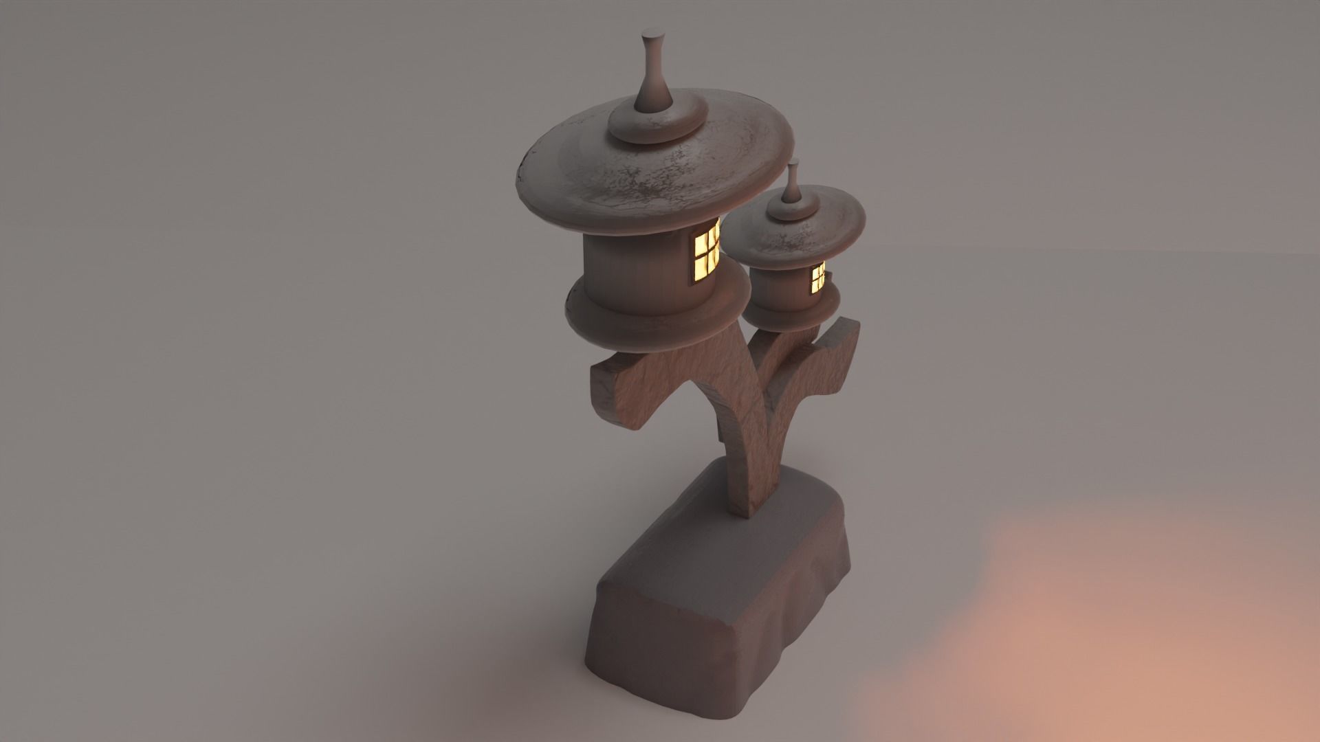 Japanese Granite Garden Ornaments Lamp free VR / AR / lowpoly 3D model