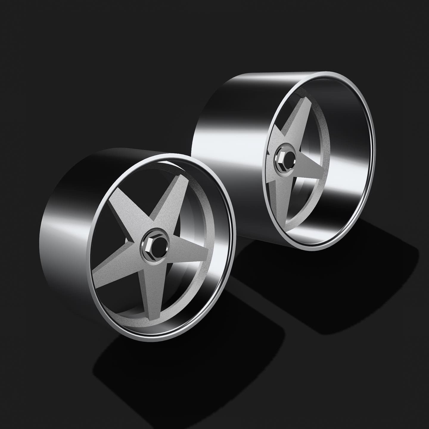 MOMO Star 3 pce Wheels staggered rims deep dish 3D model 3D printable ...