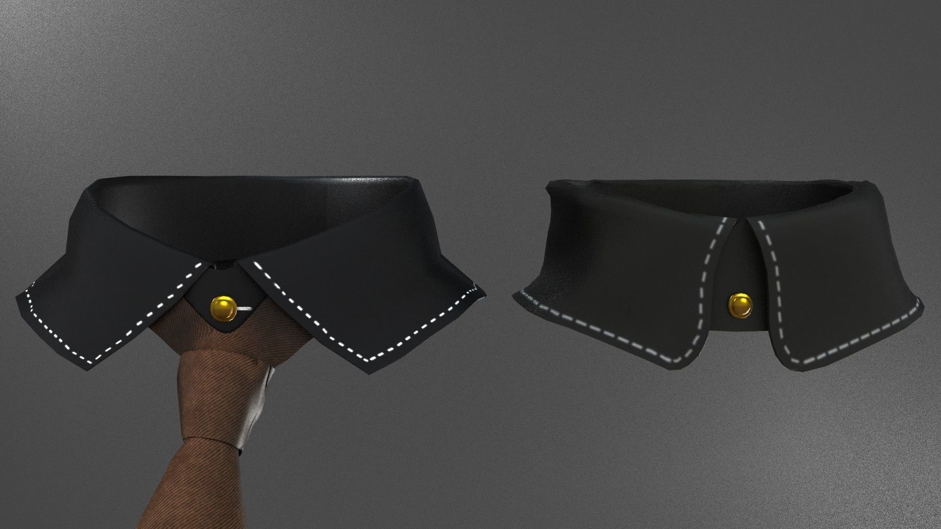 Detachable collars Henley and Boylston 3D model rigged CGTrader