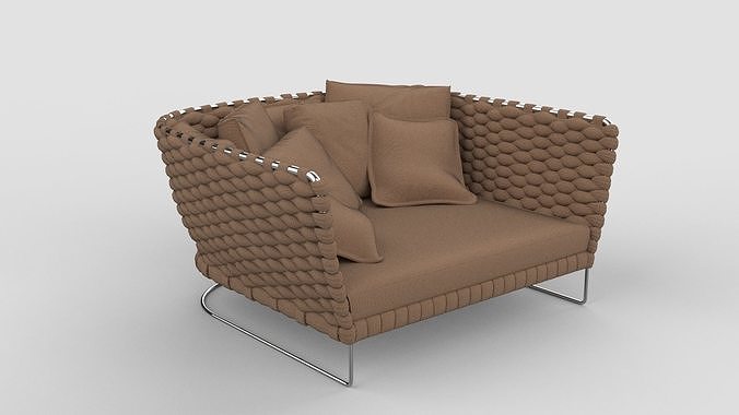 Paola Lenti Ami Sofa Light Brown 3D model
