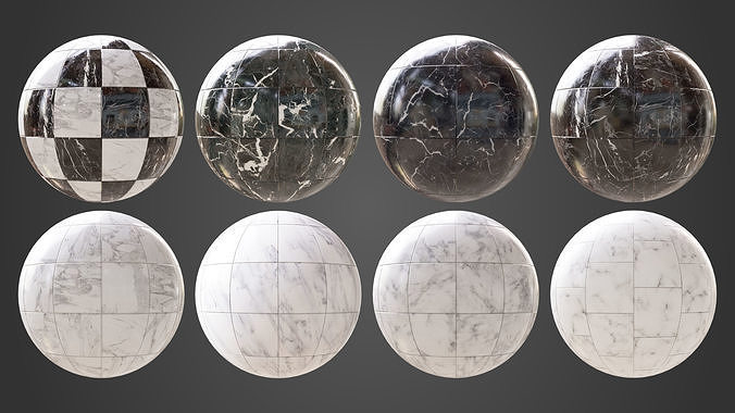 PBR marble tile materials